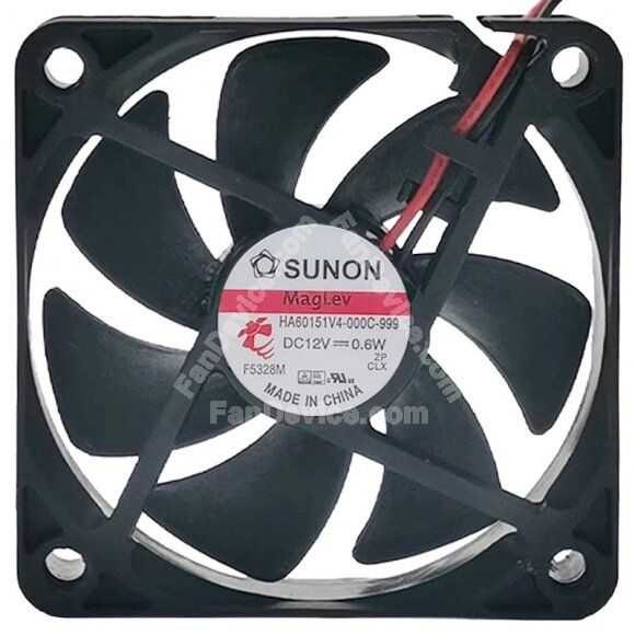Sunon HA60151V4-000C-999 12V 0.6W 2 Wires Cooling Fan