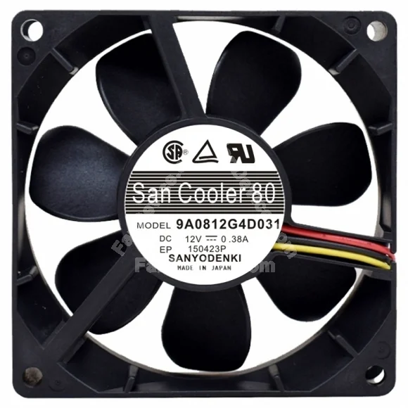Sanyo 9A0812G4D031 12V 0.38A 2 / 3 Wires Cooling Fan
