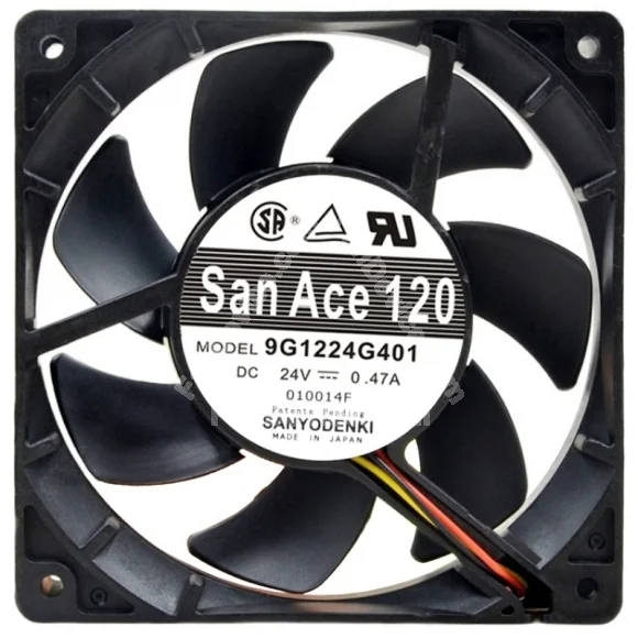 Sanyo 9G1224G401 24V 0.47A 2 / 3 Wires Axial Cooling Fan