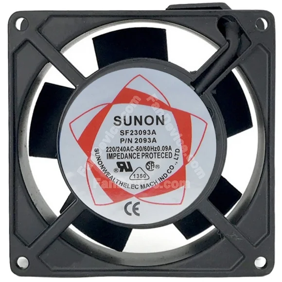 Sunon 2093A 220/240V 0.09A Impedance Protected Cooling Fan