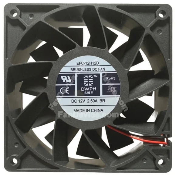 DWPH EFC-12H12D 12V 2.50A 2 / 3 Wires Axial Cooling Fan