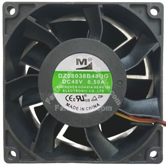 YM DZ08038B48UG 48V 0.50A 2 / 3 / 4 Wires Axial Cooling Fan