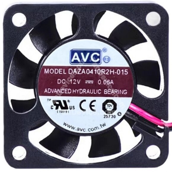 AVC DAZA0410R2H-015 12V 0.06A 2 Wires Axial Cooling Fan