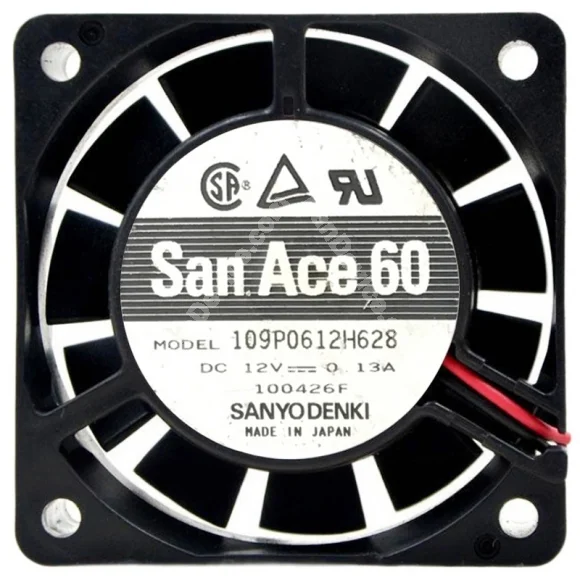 Sanyo 109P0612H628 12V 0.13A 2 Wires Axial Cooling Fan