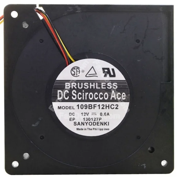 Sanyo 109BF12HC2 12V 0.6A 3 Wires Blower Cooling Fan