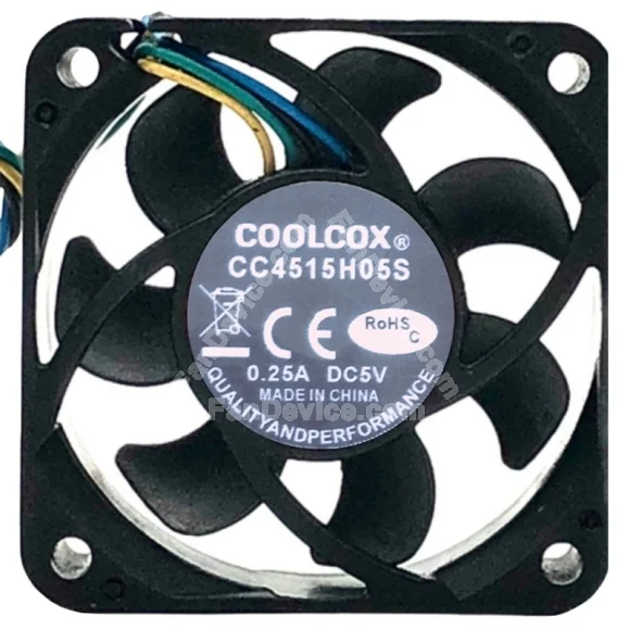 COOLCOX CC4515H05S 5V 0.25A 4 Wires Axial Cooling Fan