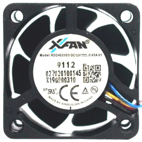 XFAN RDD4020B1 12V 0.65A 4 Wires Axial Cooling Fan