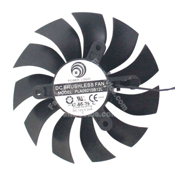PowerLogic PLA09215B12L 12V 0.20A Ball Bearing Cooling Fan