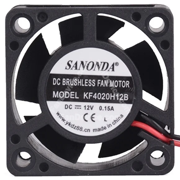 SANONDA KF4020H12B 12V 0.15A 2 Wires Axial Cooling Fan