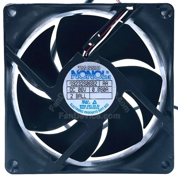 NONOIse G9232S06B2 AA 6V 0.080A 3 Wires Ball Bearing Cooling Fan