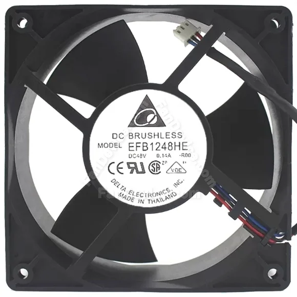 Delta EFB1248HE 48V 0.14A DC Brushless 3 Wires Axial Cooling Fan