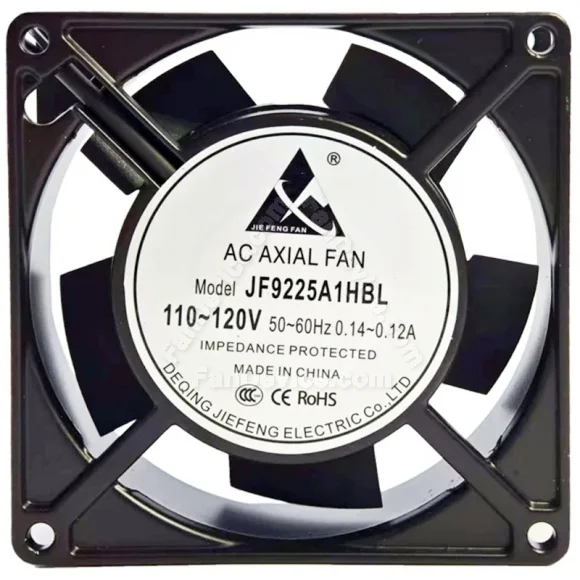 JIE FENG FAN JF9225A1HBL 100~120V 0.14~0.12A Impedance Protected Cooling Fan