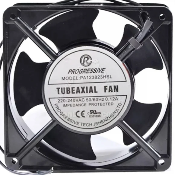 PROGRESSIVE PA123823HSL 220-240V 0.12A 2 Wires Impedance Protected Cooling Fan