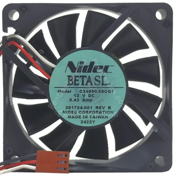 Nidec C34950-58CQ1 DC 12V 0.43Amp 3 Wires Axial Cooling Fan