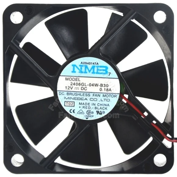 NMB 2406GL-04W-B30 12V 0.18A DC Brushless 2 Wires Axial Cooling Fan