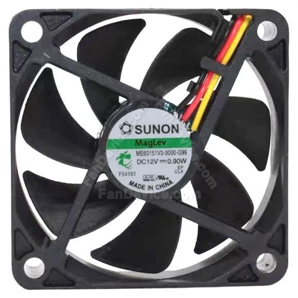 Sunon ME60151V3-0000-G99 12V 0.90W 3 Wires Maglev Cooling Fan
