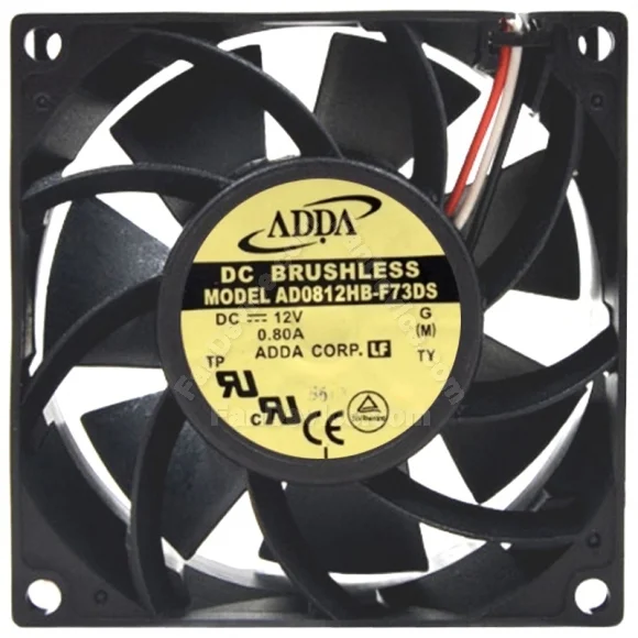 ADDA AD0812HB-F73DS 12V 0.80A DC Brushless 3 Wires Axial Cooling Fan