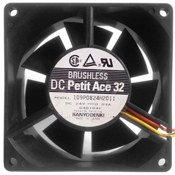 Sanyo 109P0824H2011 24V 0.09A DC Brushless 3 Wires Axial Cooling Fan