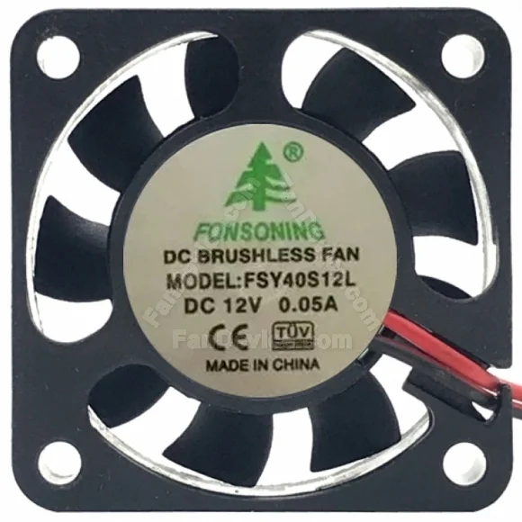 FONSONING FSY40S12L 12V 0.05A DC Brushless 2 Wires Axial Cooling Fan
