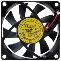 YaLn Fan D70BH-12B DC 12V 0.23A 2 Wires Axial Cooling Fan