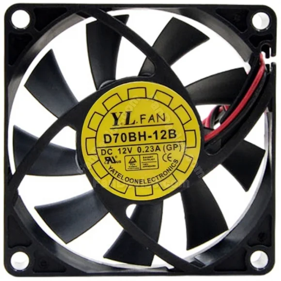 YaLn Fan D70BH-12B DC 12V 0.23A 2 Wires Axial Cooling Fan
