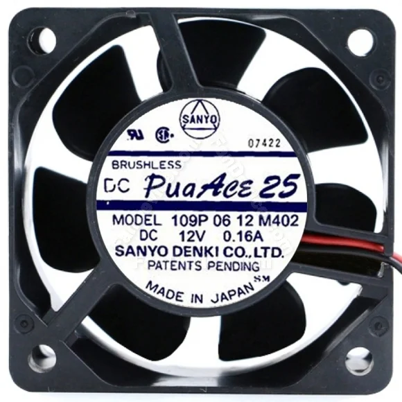 Sanyo 109P0612M402 12V 0.16A DC Brushless 2 Wires Axial Cooling Fan