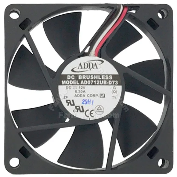 ADDA AD0712UB-D73 12V 0.30A DC Brushless 3 Wires Axial Cooling Fan