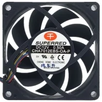 SuperRed CHA7012EBS-OA-P DC 12V 0.50A 4 Wires Axial Cooling Fan