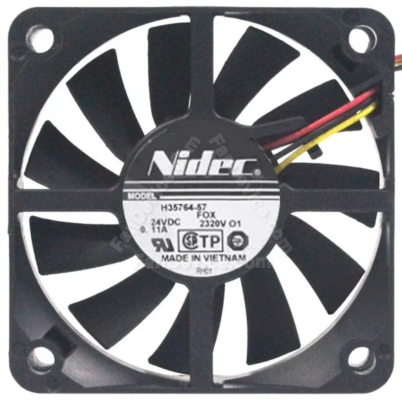 Nidec H35764-57 DC 24V 0.11A 3 Wires Axial Cooling Fan
