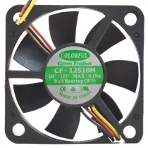 COLORFUL CF-12510M DC 12V 0.15A 3 Wires Ball Bearing Cooling Fan