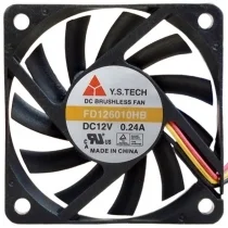 Y.S.TECH FD126010HB 12V 0.24A DC Brushless 3 Wires Axial Cooling Fan