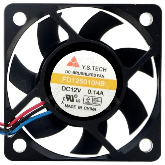 Y.S.TECH FD125010HB 12V 0.14A DC Brushless 3 Wires Axial Cooling Fan