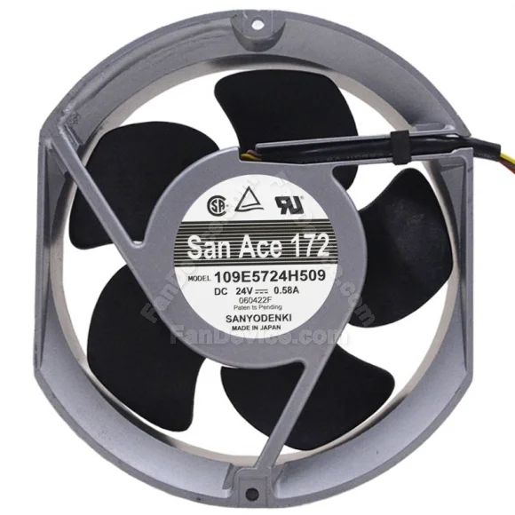 Sanyo 109E5724H509 DC 24V 0.58A 3 Wires Axial Cooling Fan