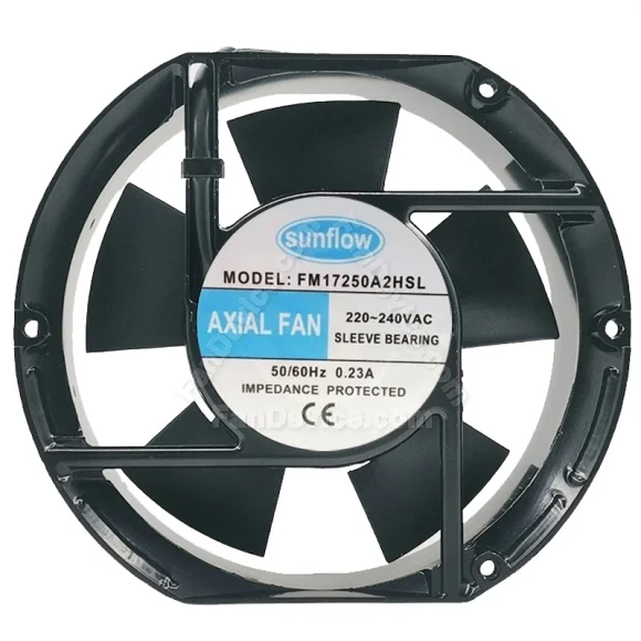 Sunflow FM17250A2HSL AC 220-240V 0.23A 2 Wires Sleeve Bearing Cooling Fan