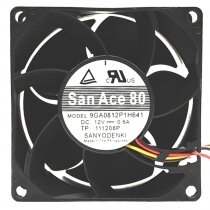 Sanyo Denki 9GA0812P1H641 DC 12V 0.6A 4 Wires PWM Axial Cooling Fan