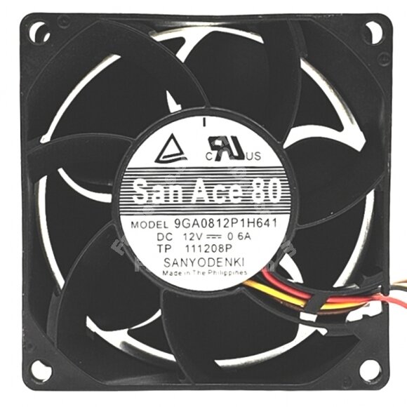Sanyo Denki 9GA0812P1H641 DC 12V 0.6A 4 Wires PWM Axial Cooling Fan