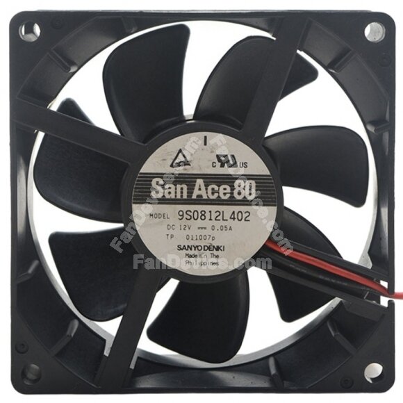 Sanyo Denki 9S0812L402 DC 12V 0.05A 2 Wires Axial Cooling Fan