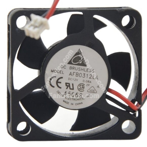 Delta AFB0312LA DC 12V 0.08A 2 Wires Brushless Axial Cooling Fan