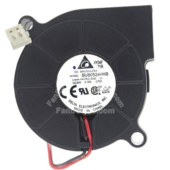 Delta BUB0524HHB DC 24V 0.18A 2 Wires Brushless Blower Cooling Fan