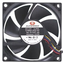 SuperRed CHB8012ES-AP DC 12V 0.44A 4 Wires 43.5CFM Axial Cooling Fan