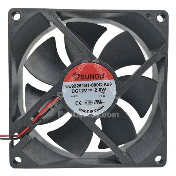 Sunon EE92251S1-000C-A99 DC 12V 2.0W 2 Wires Axial Cooling Fan