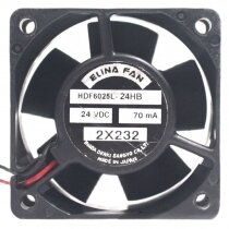 ELINA FAN HDF6025L-24HB DC 24V 70mA 2 Wires 2X232 Axial Cooling Fan