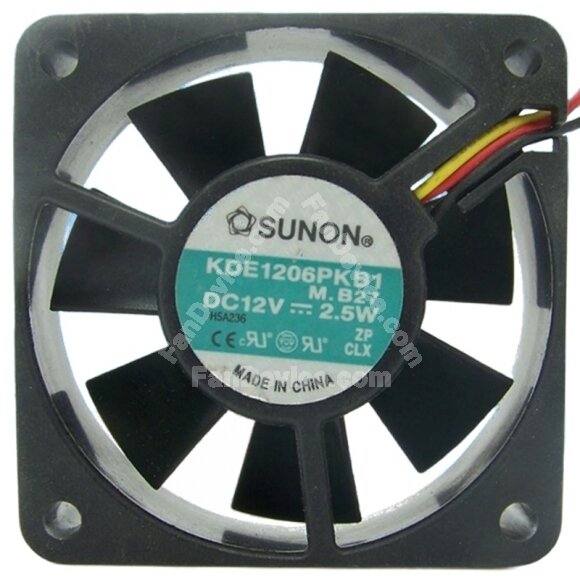 Sunon KDE1206PKB1 DC 12V 2.5W 3 Wires 6020 Axial Cooling Fan