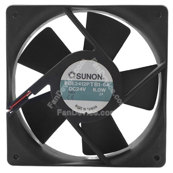 Sunon KDE2412PTB1-6A DC 24V 6.0W 2 Wires 12025 Axial Cooling Fan