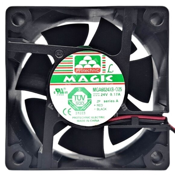 Magic MGA6024XB-O25 DC 24V 0.17A 2 Wires 4800RPM Axial Cooling Fan