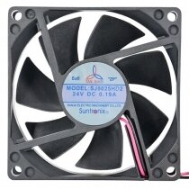 SAN JUN SJ8025HD2 DC 24V 0.19A 2 Wires Axial Cooling Fan