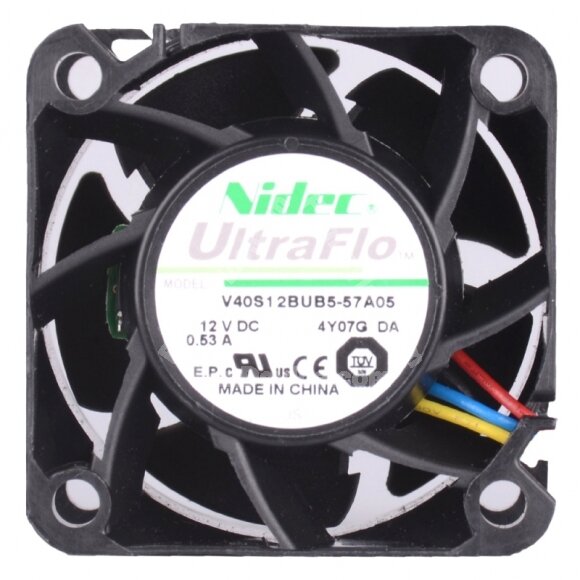 Nidec UltraFlo V40S12BUB5-57A05 DC 12V 0.53A 4 Wires Axial Cooling Fan