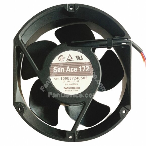 Sanyo Denki 109E5724C505 DC 24V 2.4A 4 Wires Axial Cooling Fan