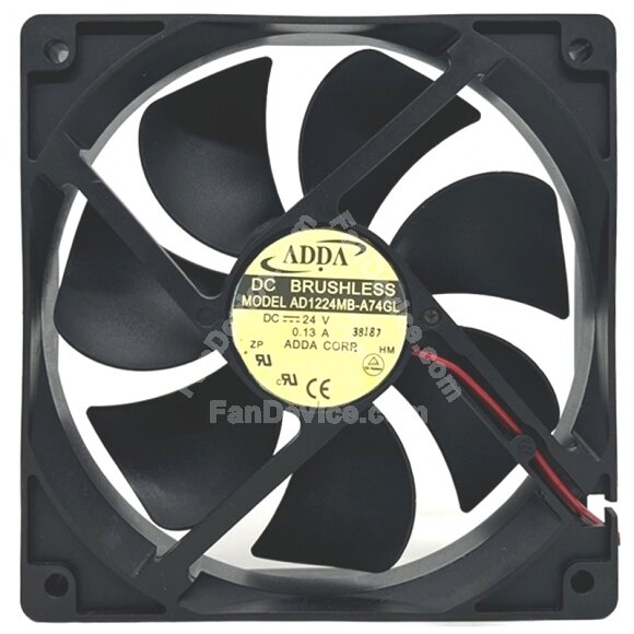 ADDA AD1224MB-A74GL DC 24V 0.13A 2 Wires Brushless Axial Cooling Fan