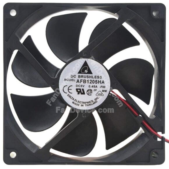 Delta AFB1205HA DC 5V 0.45A 2 Wires Brushless Axial Cooling Fan